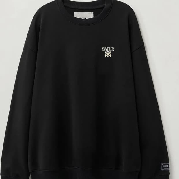 새터 로렌 클래식 로고 베이직 스웨트 셔츠 블랙 L