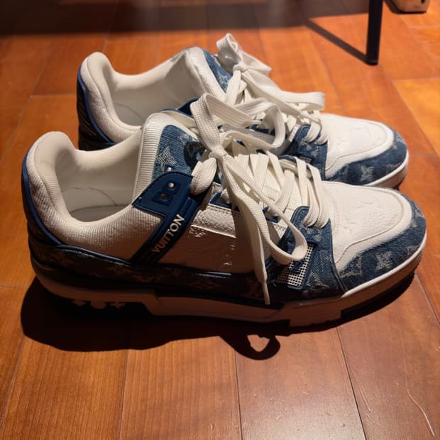 루이비통 LV 트레이너 스니커즈 모노그램 데님 블루