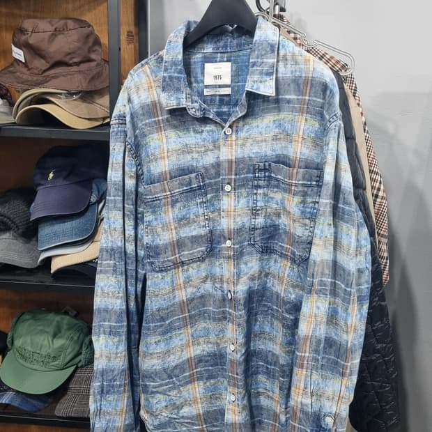 자라데님 남성 셔츠 봄남방 나염 체크 105(xL) 사용감10/8