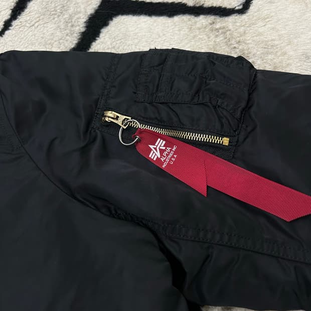 [S]알파인더스트리 Ma-1 양면 항공 점퍼/블랙 오렌지