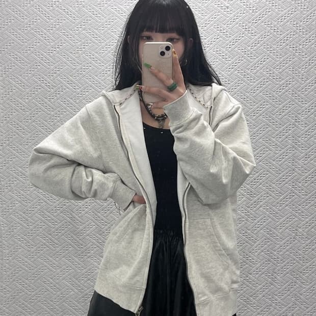 LEE 빈티지 대장핏 모던 캐주얼 오트밀 후드집업 M C09499