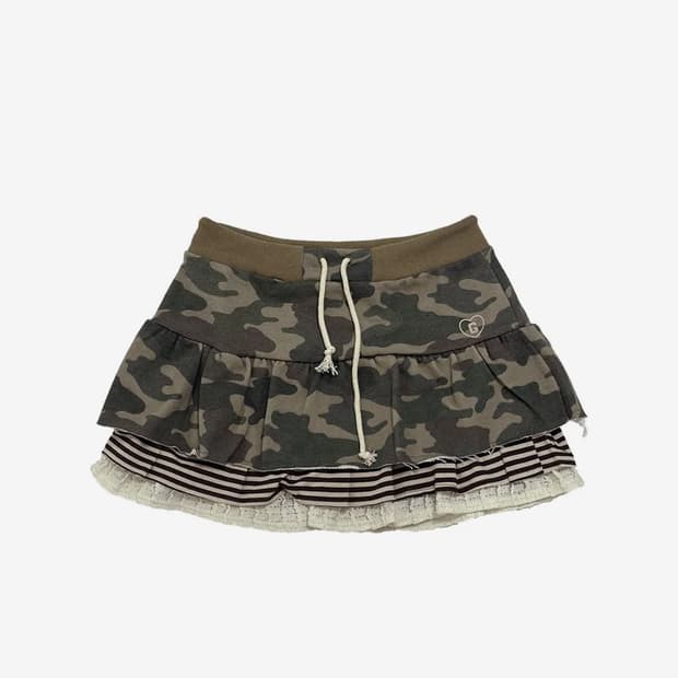 그레일즈 카모 레이어드 스커트