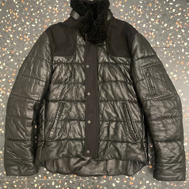 닐바렛 램스킨 레더 패딩 자켓