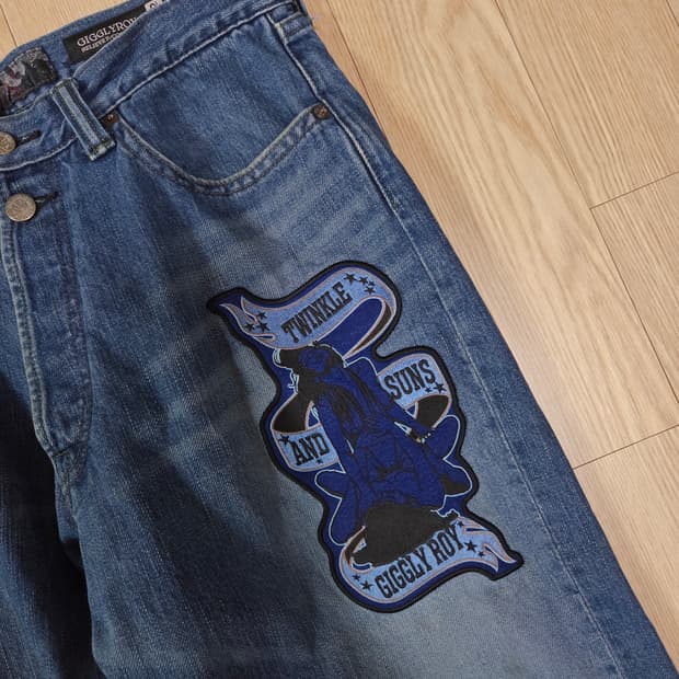 기글리로리 체위 와펜 레귤러 데님 팬츠