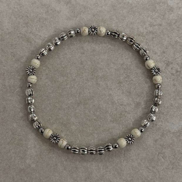 산호 레진 플라워 포인트 팔찌