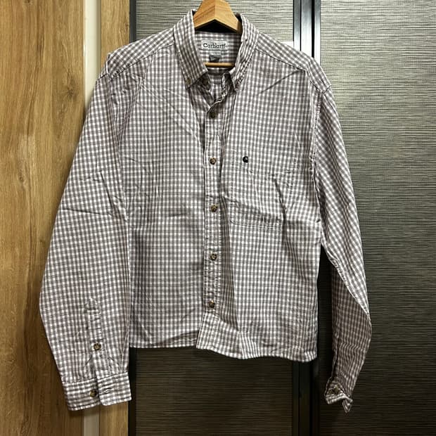 칼하트 매디슨 로고 크롭 체크셔츠 XL