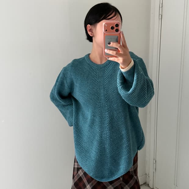 일본빈티지 청록 루즈핏 니트