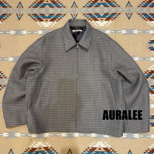 [3][L] 오라리 더블 페이스 체크 집 블루종 