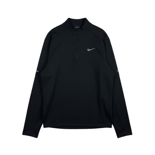 (XL) 나이키 러닝 하프집 헨리넥 롱슬리브 블랙