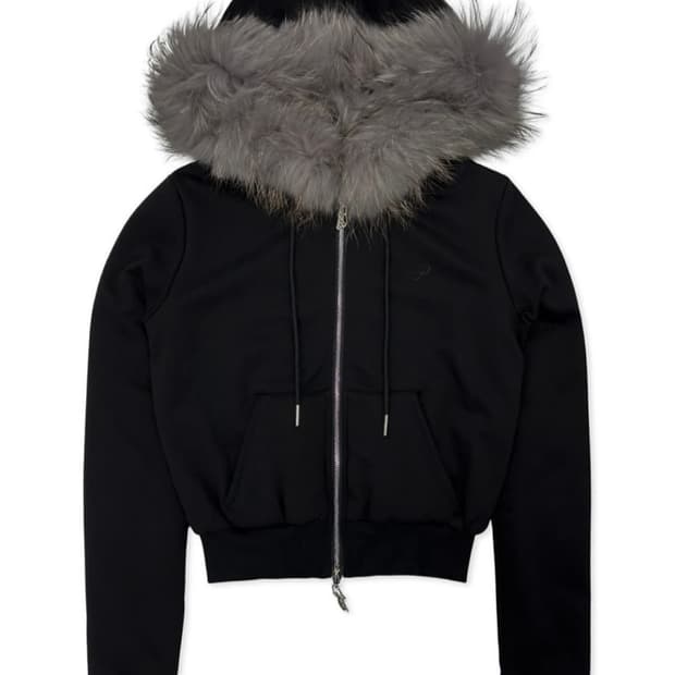 Pale jade hooded zip-up