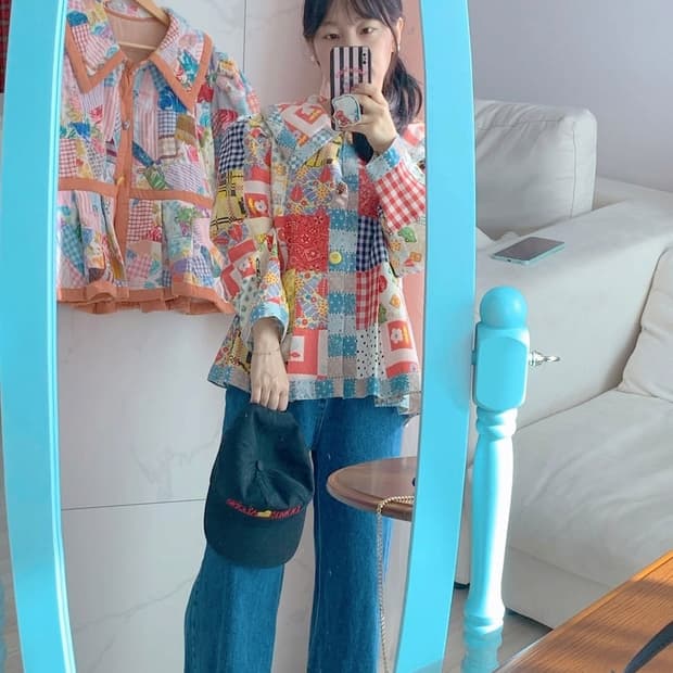 빈티지 퀼트 이불 자켓 리워크 리메이크