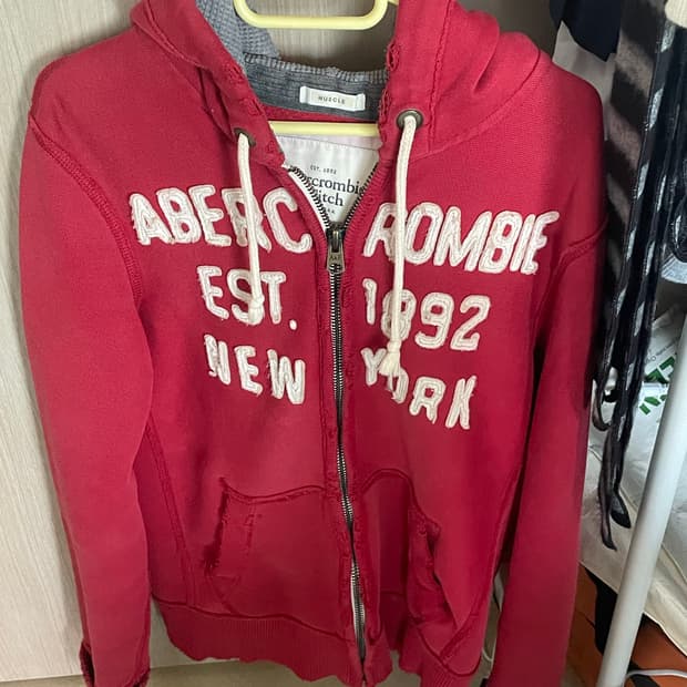 아베크롬비 레드 대장템 빈티지 후드집업