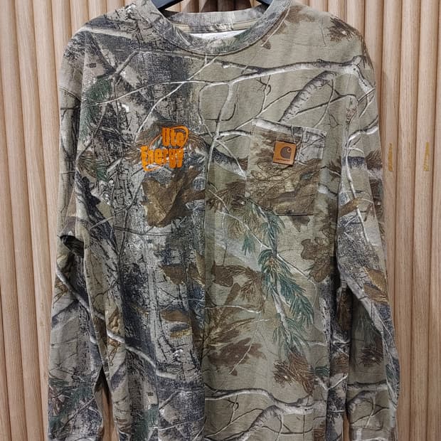 무배) 칼하트 리얼트리 프린팅 로고 긴팔티 - L