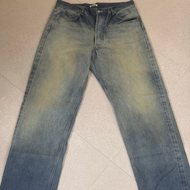 오라리 셀비지 페이디드 헤비 와이드 데님 5