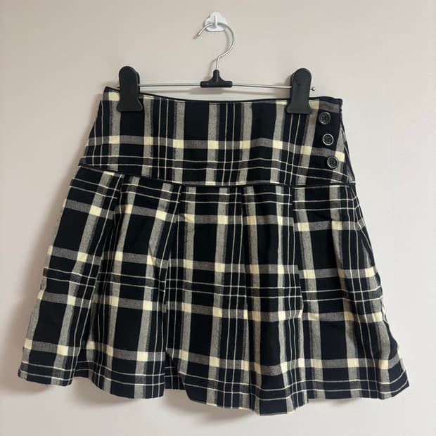 빈티지) 체크 플리츠 스커트
