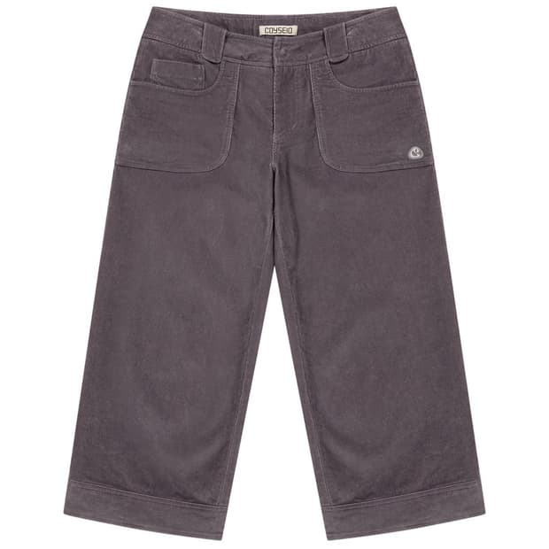 코이세이오 러스틱 코듀로이 카프리 팬프 퍼플 그레이