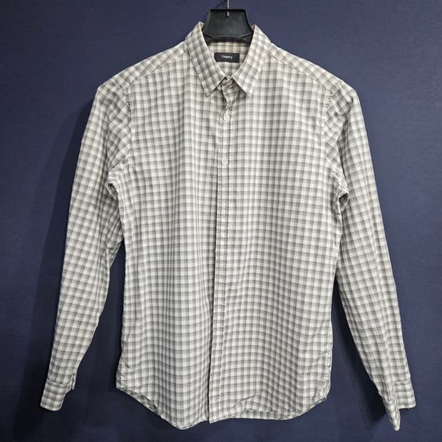 띠어리 스트라이프 체크 남성 슬림핏 95 긴팔셔츠 