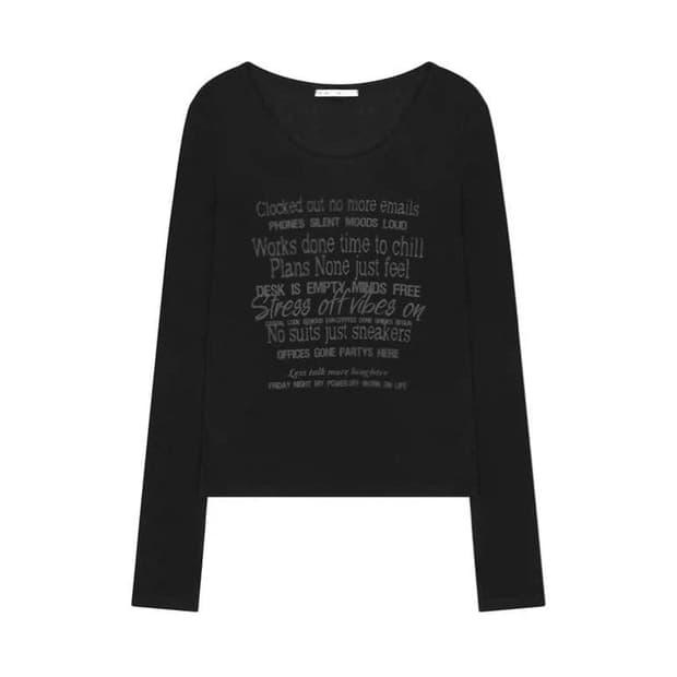 보헤미안 서울 스머지 레터링 티 블랙