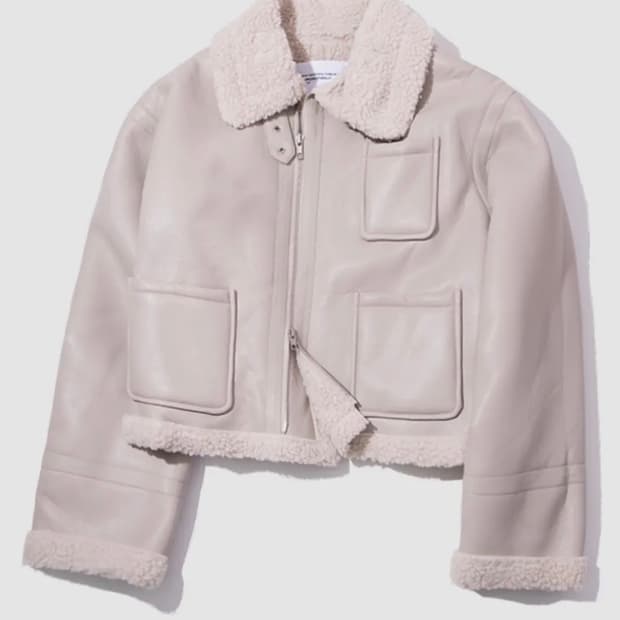 플레이스 스튜디오 양털 레더 무스탕 자켓