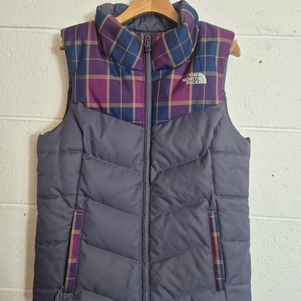 XS) 노스페이스 550 체크 여성 패딩조끼
