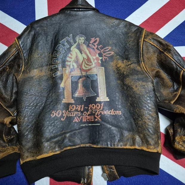 아비렉스 빈티지 가죽 A2 항공 점퍼 자켓 xs