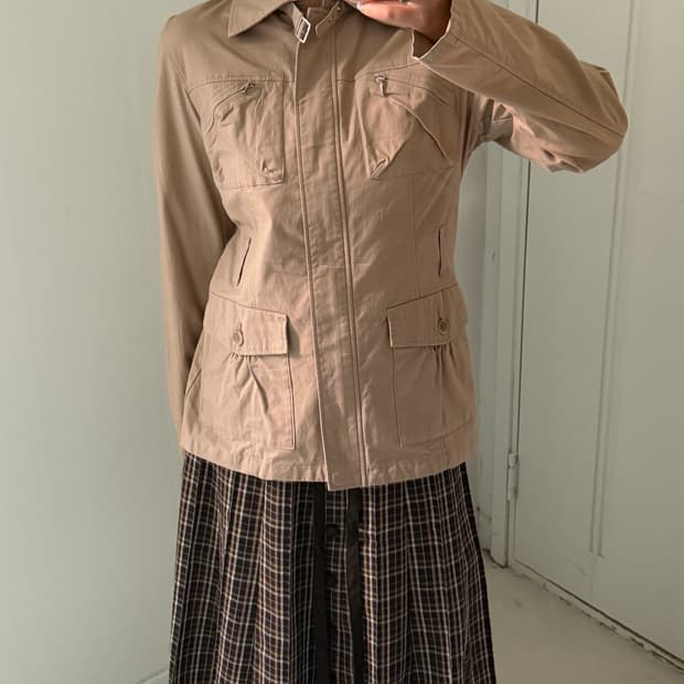 일본빈티지 베이지 사파리자켓