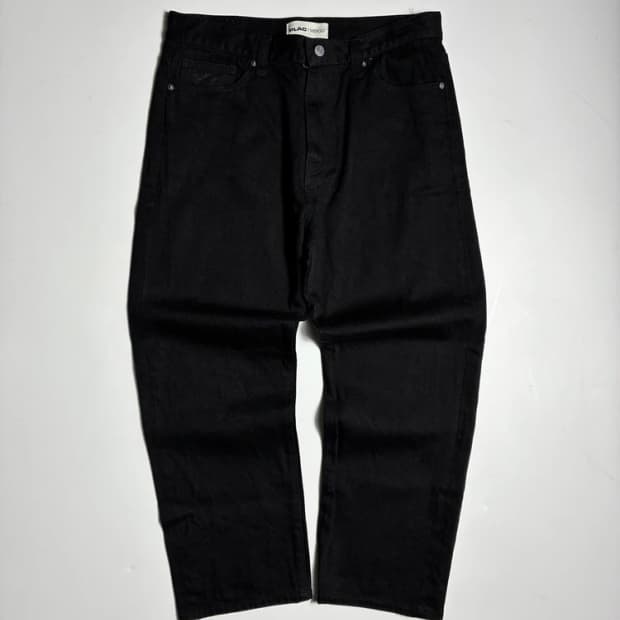 플랙 23FW 슬림 스트레이트핏 블랙 코튼 팬츠 R1593