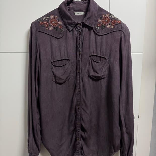 Purple flower pattern western shirts