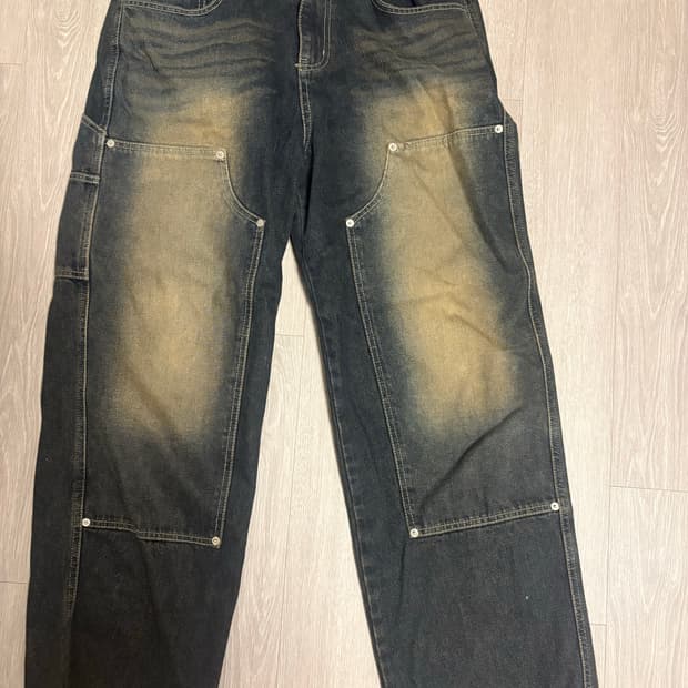 빈티지 워싱 더블니 카펜터 데님 팬츠