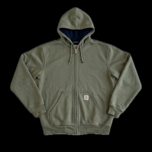 칼하트 써멀 레인디펜더 후드집업 올리브 그린 썬페이딩