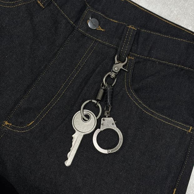 Oribell 열쇠 수갑 빈티지 소가죽 키링 열쇠고리