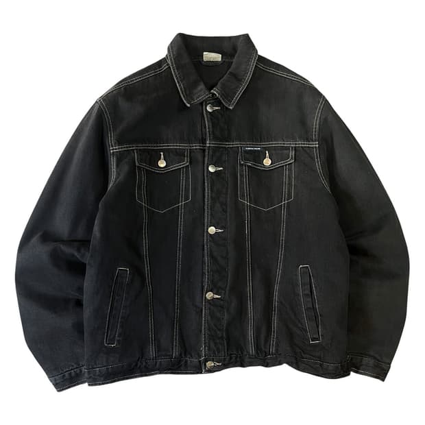 Vintage Camargue 스티치 블랙 데님 자켓