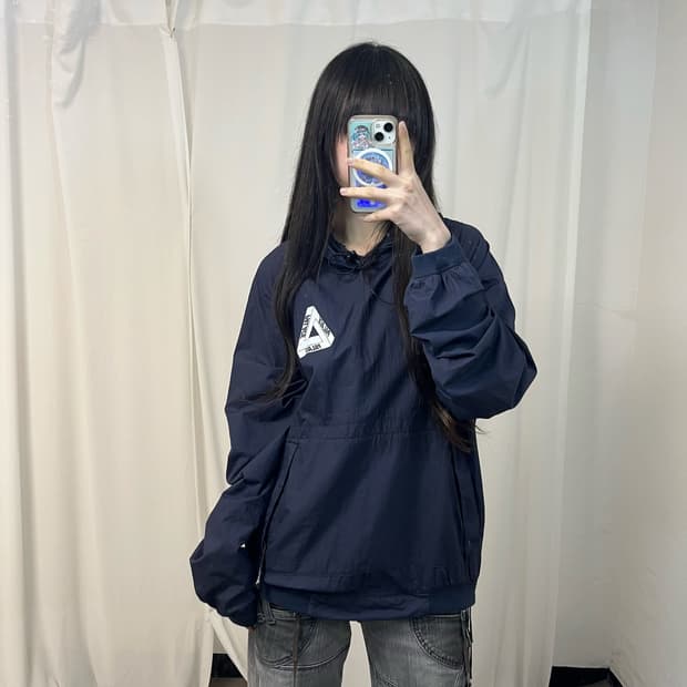 Palace navy overshell hoodie