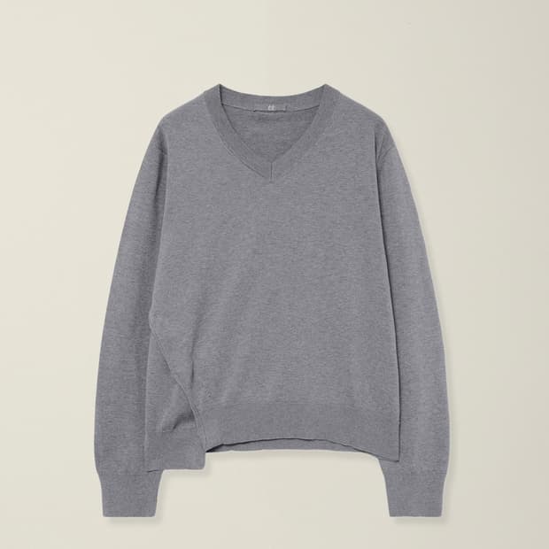 누마레 EE / SIDE CLOSURE V-NECK KNIT GREY
