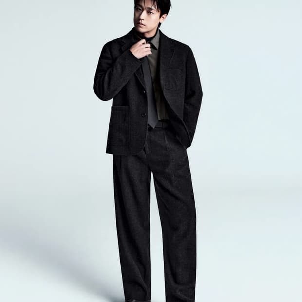 [30] 무탠다드 울 블렌드 트래디셔널 슬랙스 차콜그레이