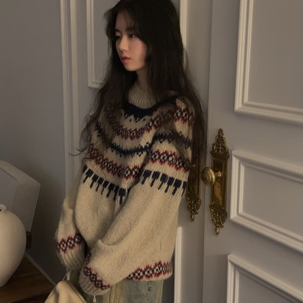 메이비베이비 빈티지 노르딕 크리스마스 니트