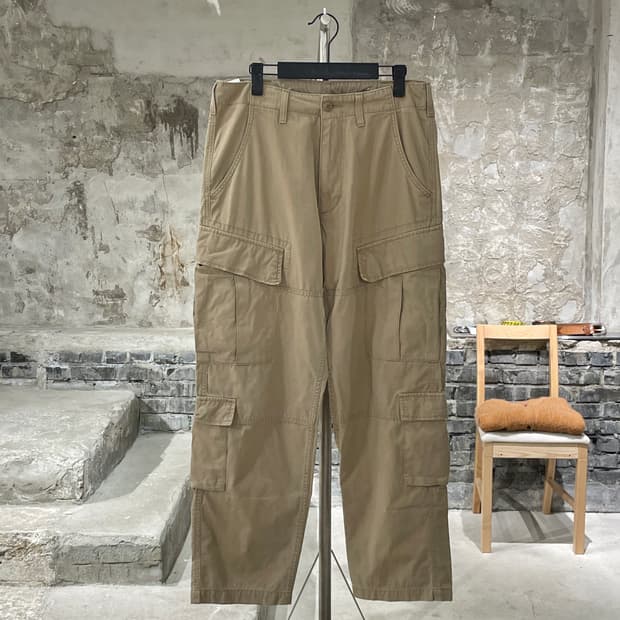 알파 인더스트리 베이지 코튼 카고팬츠