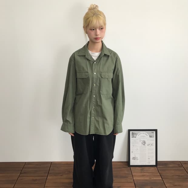 Blue Work Olive Utility Shirt Jacket