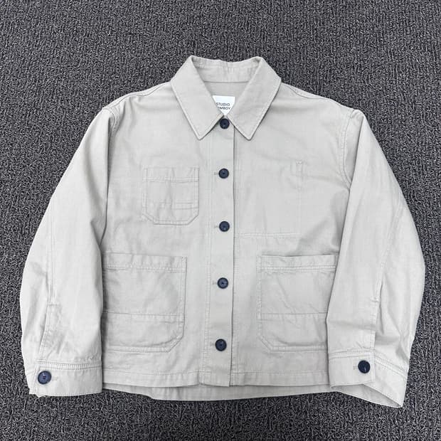 스튜디오 톰보이 여성 베이지 코튼 숏 자켓 F