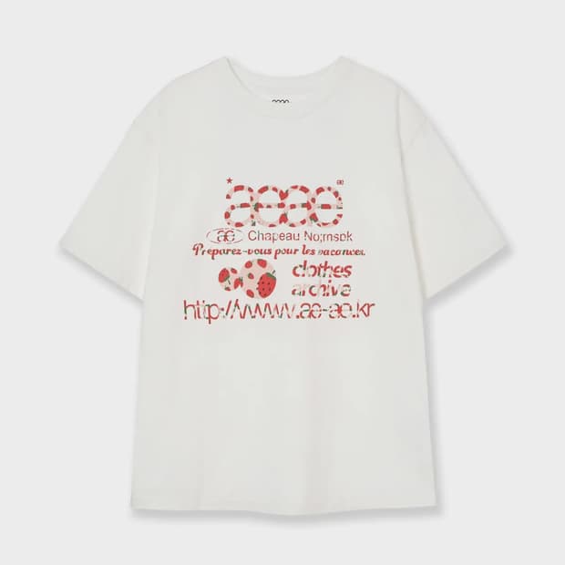 aeae WEB LOGO T-SHIRTS [STRAWBERRY]