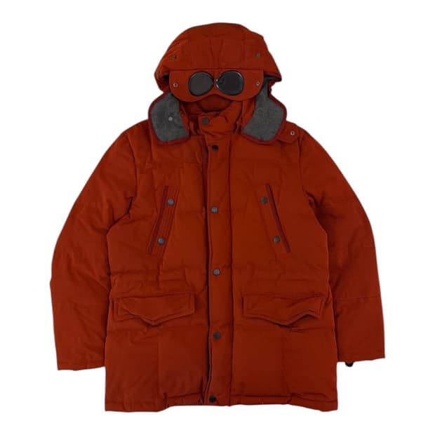 CP 컴퍼니 12FW 아카이브 고글 덕다운 패딩 파카 오렌지