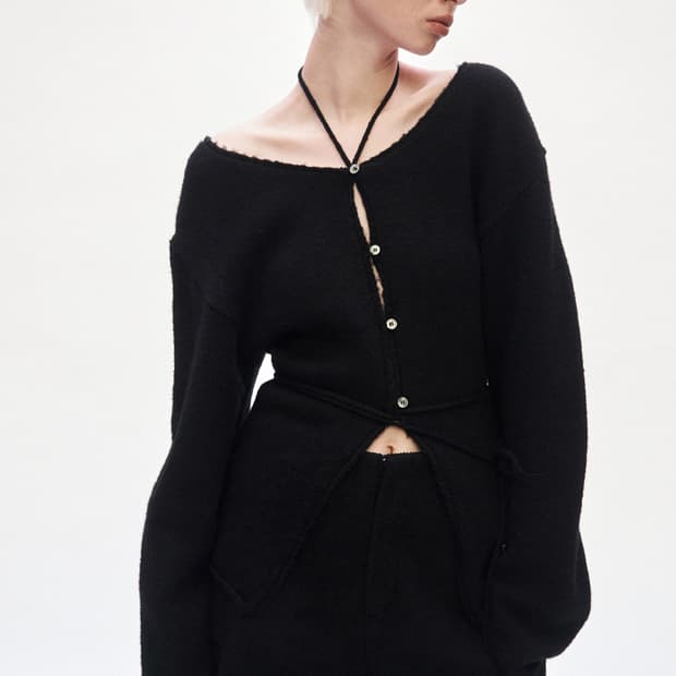 트리밍버드 2-way 스트랩 니트 투웨이 니트 블랙