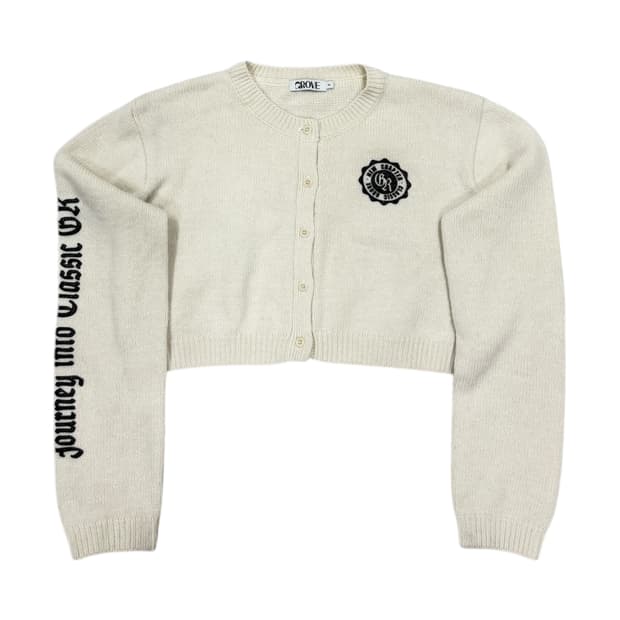 GROVE 그로브 플로스 크롭 가디건 아이보리