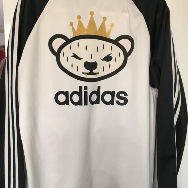 아디다스 빈티지 흰검 삼선 져지 트랙자켓