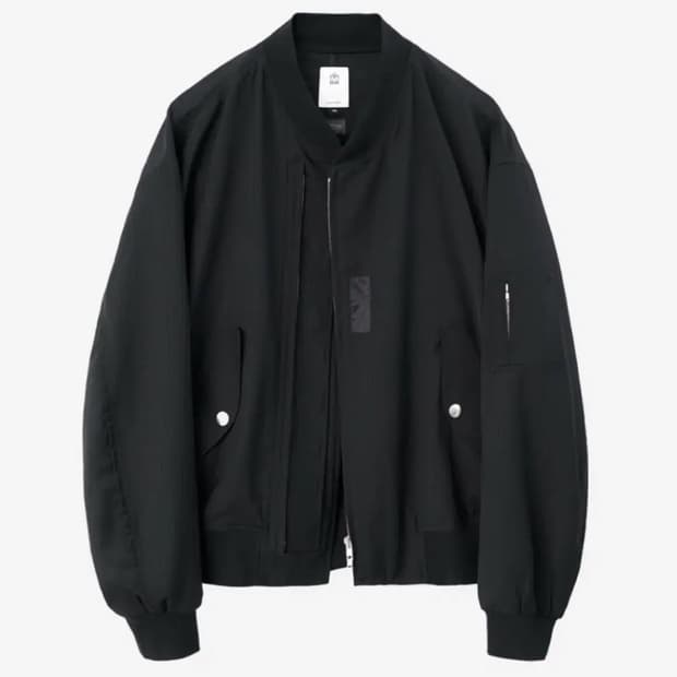 폴리테루 봄바자켓 스트라이프 블랙 울 버전