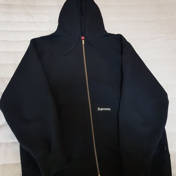 슈프림 더블 후드 페이스마스크 후드 집업 티셔츠 블랙 22FW