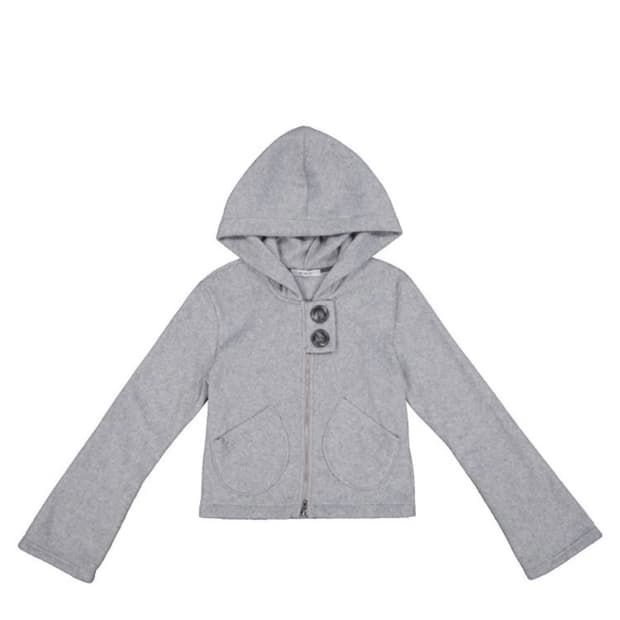 KUL 큘 포켓 플리스 후디 자켓 그레이 빅버튼