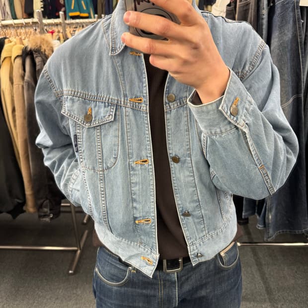 M)kenzo jeans 빈티지 패치 데님 셔츠 자켓