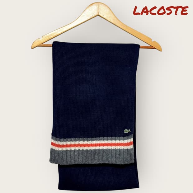 라코스테 네이비 캐시미어 울혼방 머플러 목도리