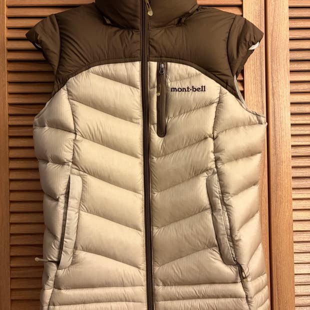 몽벨 베이지 베스트 패딩조끼 경량패딩